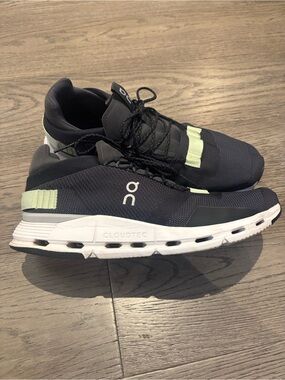 On Running Men’s Cloudnova Sneaker - Black and White size 11.5